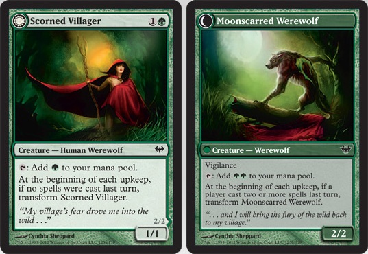 Scorned Villager / Moonscarred Werewolf | Dark Ascension | Magic: The ...